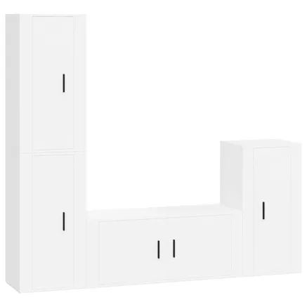 Ensemble de meubles TV 4 pcs Blanc Bois d'ingénierie 2