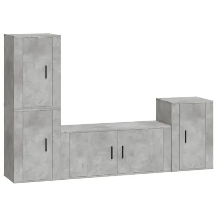 Ensemble de meubles TV 4 pcs Gris béton Bois d'ingénierie 2