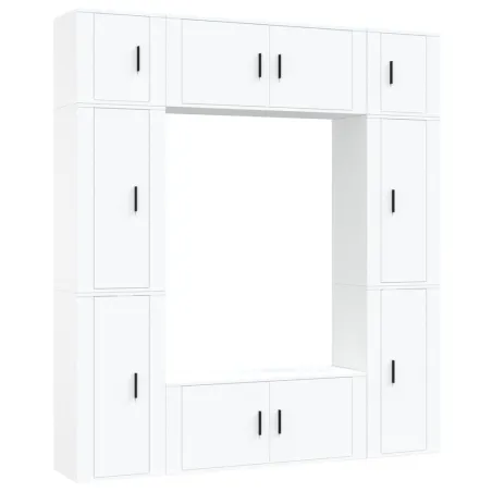 Ensemble de meubles TV 8 pcs Blanc Bois d'ingénierie