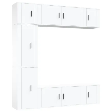 Ensemble de meubles TV 7 pcs Blanc Bois d'ingénierie 2