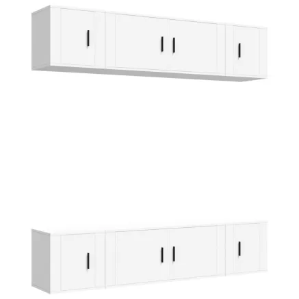 Ensemble de meubles TV 6 pcs Blanc Bois d'ingénierie 2