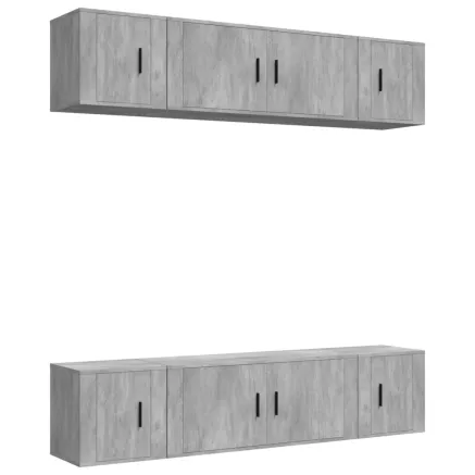 Ensemble de meubles TV 6 pcs Gris béton Bois d'ingénierie 2