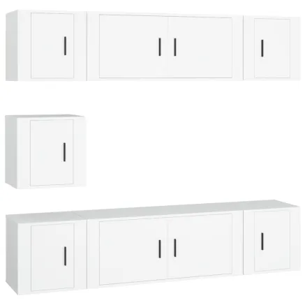 Ensemble de meubles TV 7 pcs Blanc Bois d'ingénierie 2