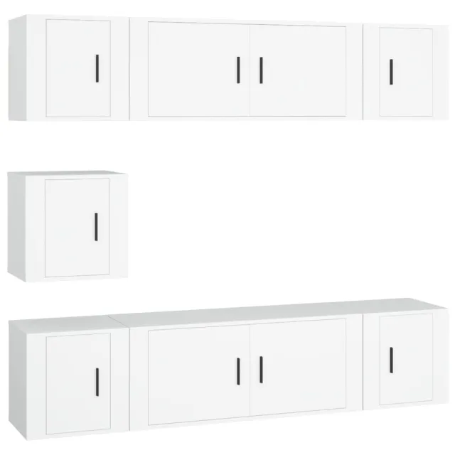 Ensemble de meubles TV 7 pcs Blanc Bois d'ingénierie