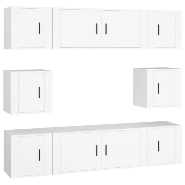 Ensemble de meubles TV 8 pcs Blanc Bois d'ingénierie