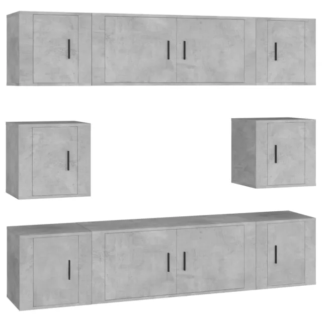 Ensemble de meubles TV 8 pcs Gris béton Bois d'ingénierie