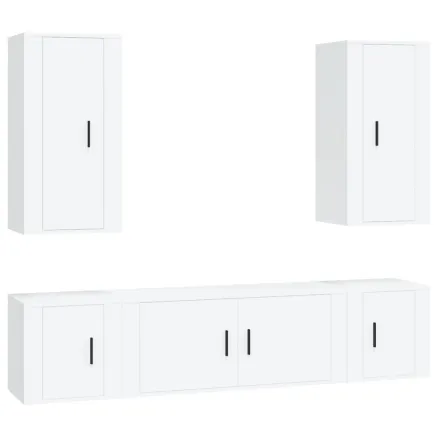 Ensemble de meubles TV 5 pcs Blanc Bois d'ingénierie 2