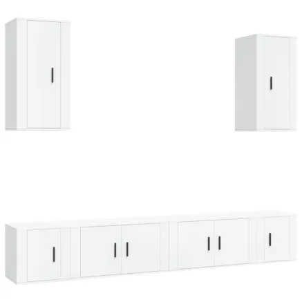 Ensemble de meubles TV 6 pcs Blanc Bois d'ingénierie 2