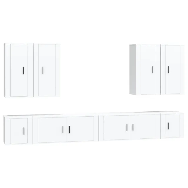 Ensemble de meubles TV 8 pcs Blanc Bois d'ingénierie