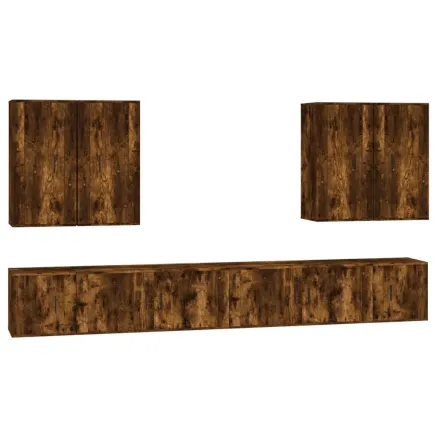 Ensemble de meubles TV 8 pcs Chêne fumé Bois d'ingénierie 2