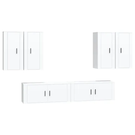 Ensemble de meubles TV 6 pcs Blanc Bois d'ingénierie 2