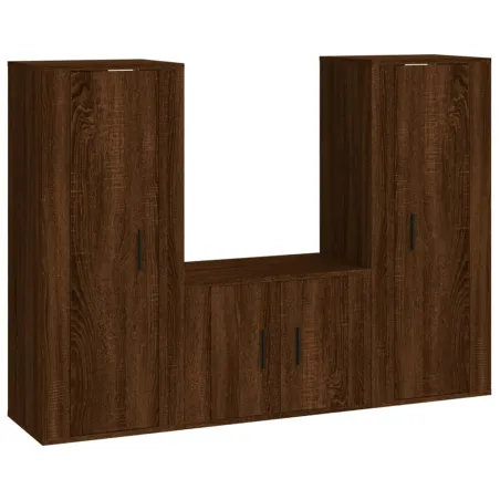 Ensemble de meubles TV 3 pcs Chêne marron Bois d'ingénierie
