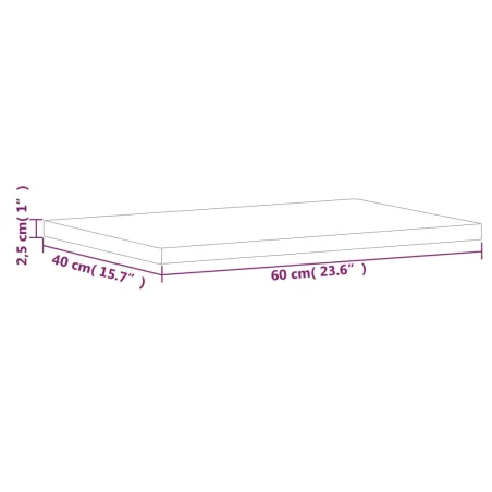 Dessus de table 60x40x2,5 cm rectangulaire bois massif de hêtre
