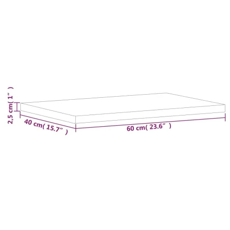 Dessus de table 60x40x2,5 cm rectangulaire bois massif de hêtre