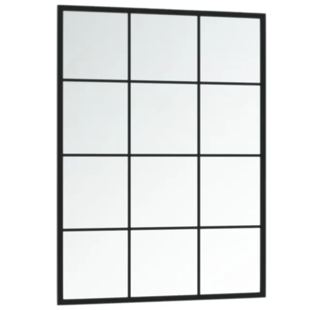 Miroirs muraux 3 pcs noir 80x60 cm métal