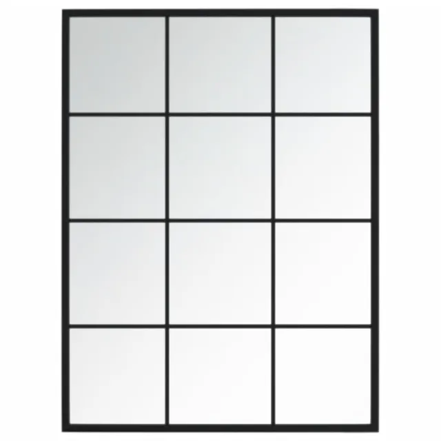 Miroirs muraux 3 pcs noir 80x60 cm métal