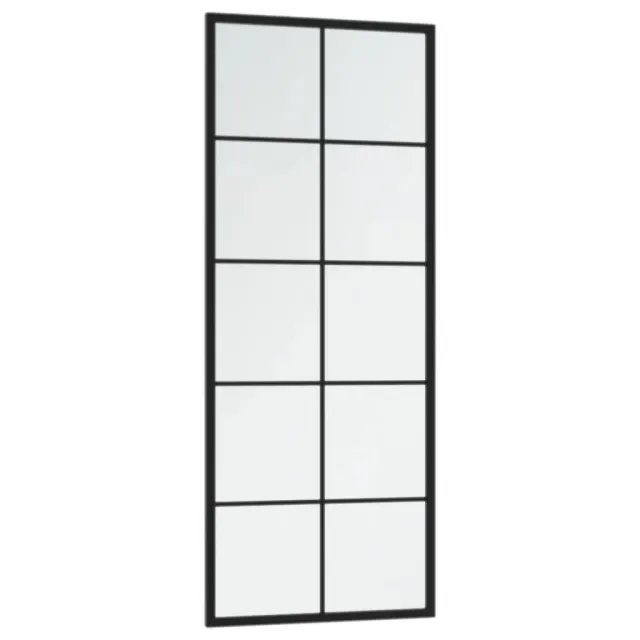Miroirs muraux 2 pcs noir 100x40 cm métal