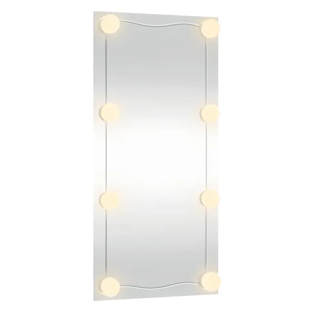 Miroir mural avec lumières LED 30x60 cm verre rectangulaire