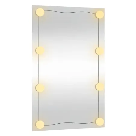 Miroir mural avec lumières LED 40x60 cm verre rectangulaire