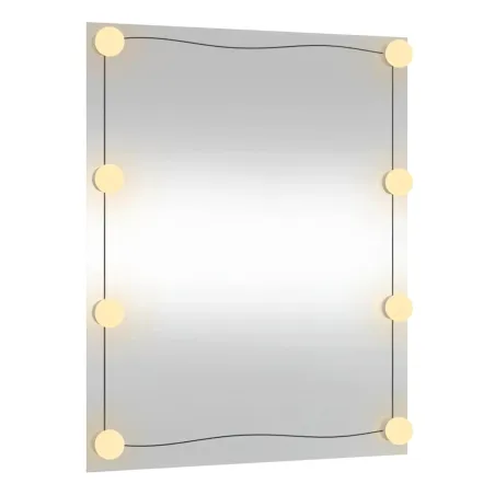 Miroir mural avec lumières LED 50x60 cm verre rectangulaire