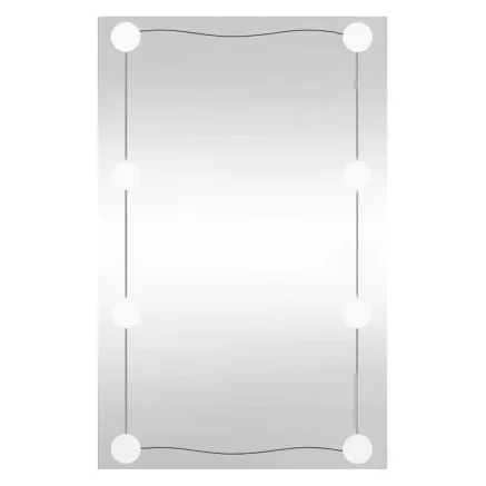 Miroir mural avec lumières LED 50x80 cm verre rectangulaire 2