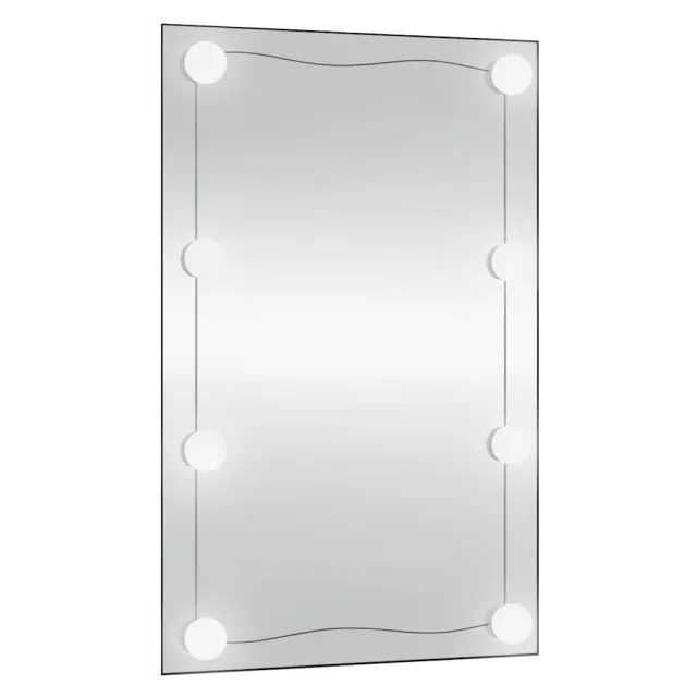 Miroir mural avec lumières LED 50x80 cm verre rectangulaire