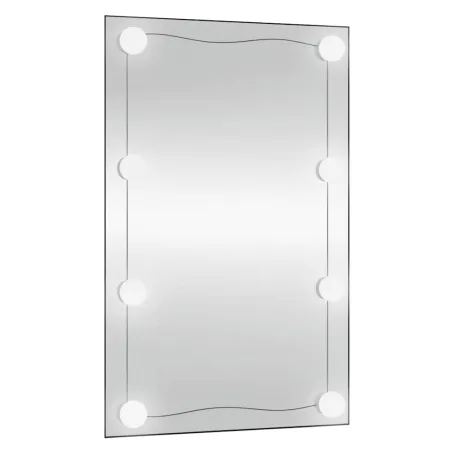 Miroir mural avec lumières LED 50x80 cm verre rectangulaire
