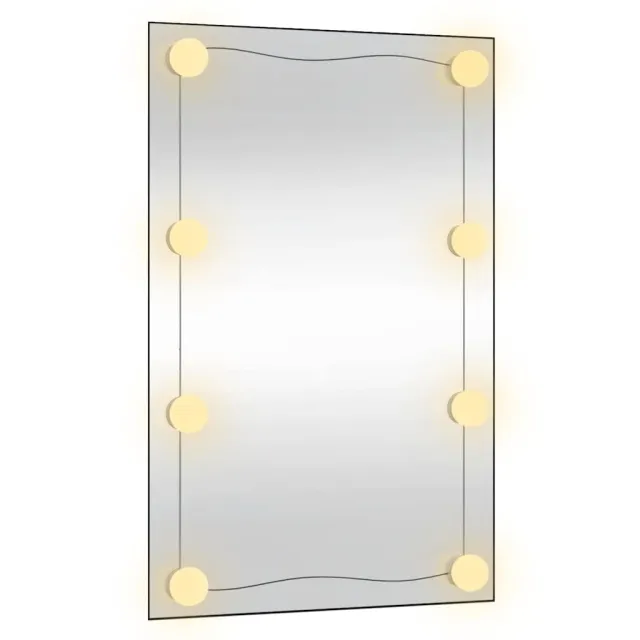 Miroir mural avec lumières LED 50x80 cm verre rectangulaire