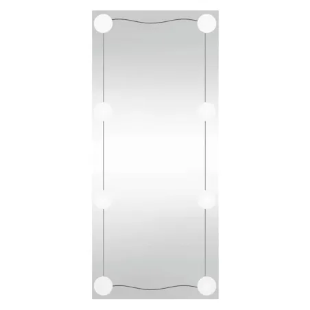 Miroir mural avec lumières LED 50x100 cm verre rectangulaire