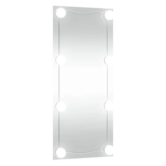Miroir mural avec lumières LED 50x100 cm verre rectangulaire