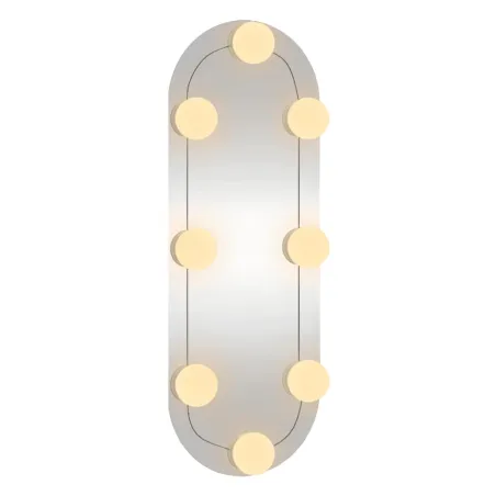 Miroir mural avec lumières LED 15x40 cm verre ovale