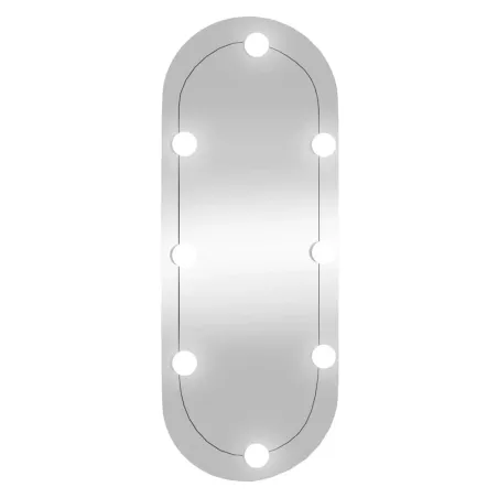 Miroir mural avec lumières LED 30x70 cm verre ovale