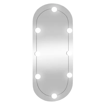 Miroir mural avec lumières LED 35x80 cm verre ovale 2
