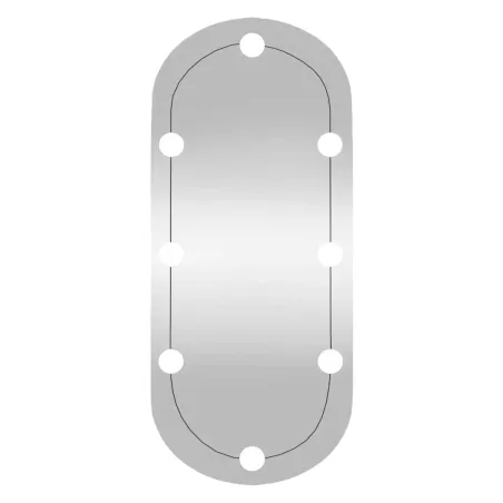 Miroir mural avec lumières LED 35x80 cm verre ovale