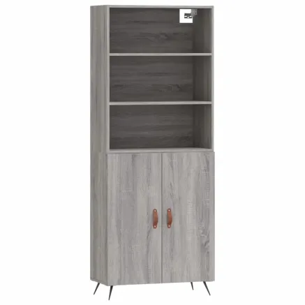 Buffet haut Sonoma gris 69,5x34x180 cm Bois d'ingénierie 2