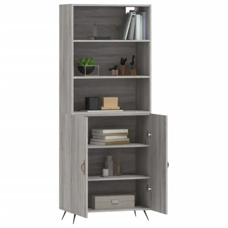 Buffet haut Sonoma gris 69,5x34x180 cm Bois d'ingénierie