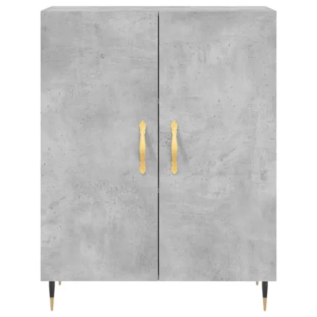Buffet haut Gris béton 69,5x34x180 cm Bois d'ingénierie