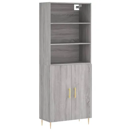 Buffet haut Sonoma gris 69,5x34x180 cm Bois d'ingénierie 2