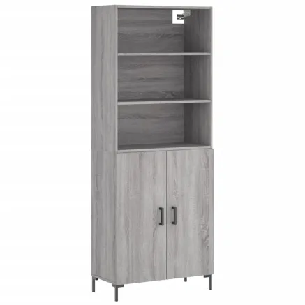 Buffet haut Sonoma gris 69,5x34x180 cm Bois d'ingénierie 2