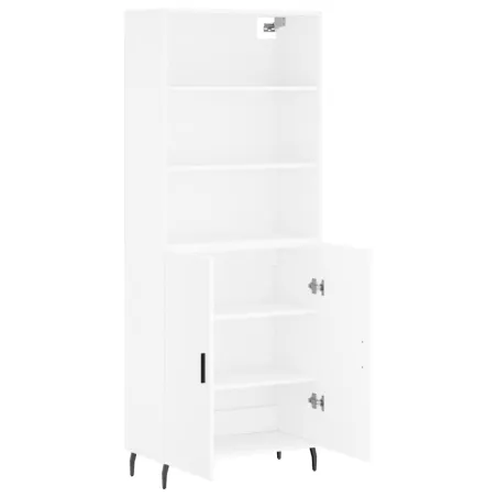 Buffet haut Blanc 69,5x34x180 cm Bois d'ingénierie