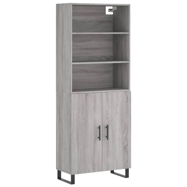 Buffet haut Sonoma gris 69,5x34x180 cm Bois d'ingénierie