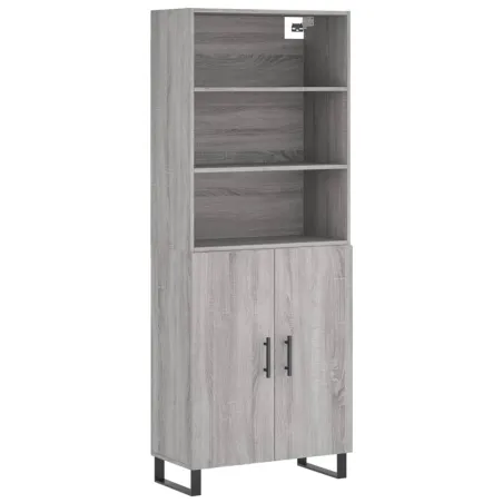 Buffet haut Sonoma gris 69,5x34x180 cm Bois d'ingénierie