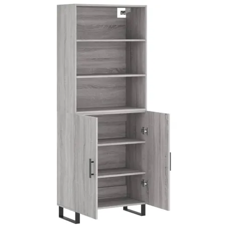 Buffet haut Sonoma gris 69,5x34x180 cm Bois d'ingénierie