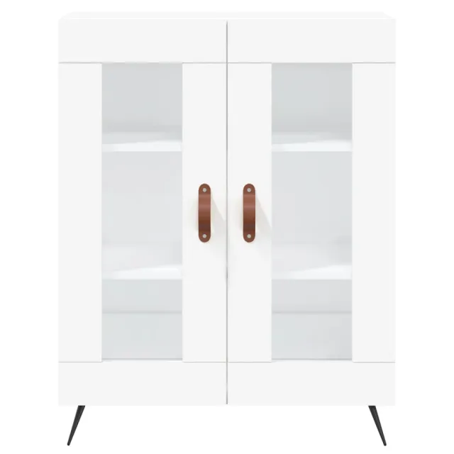 Buffet haut Blanc 69,5x34x180 cm Bois d'ingénierie