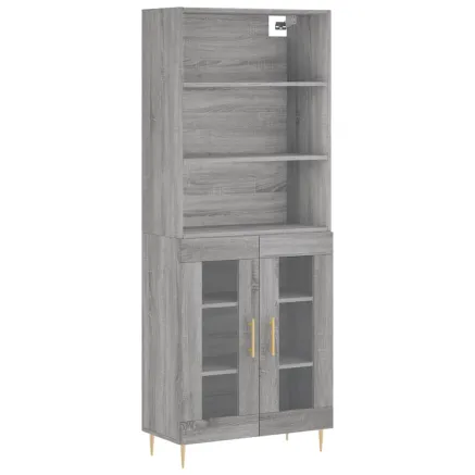 Buffet haut Sonoma gris 69,5x34x180 cm Bois d'ingénierie 2