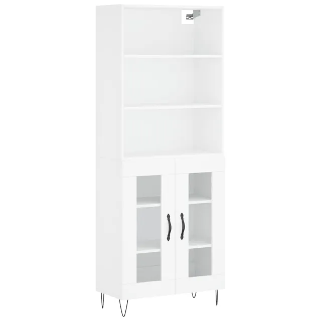 Buffet haut Blanc 69,5x34x180 cm Bois d'ingénierie