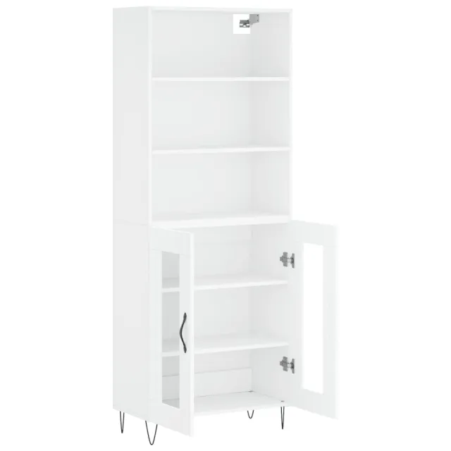 Buffet haut Blanc 69,5x34x180 cm Bois d'ingénierie