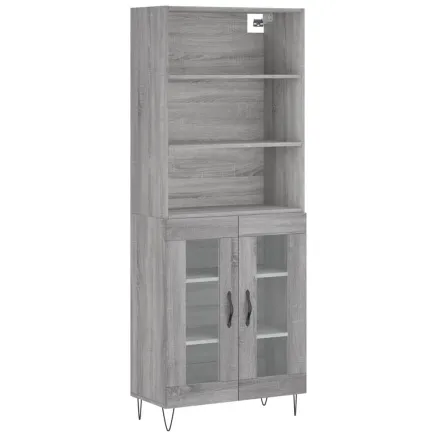 Buffet haut Sonoma gris 69,5x34x180 cm Bois d'ingénierie 2
