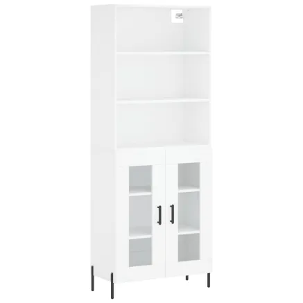 Buffet haut Blanc 69,5x34x180 cm Bois d'ingénierie 2