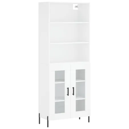 Buffet haut Blanc 69,5x34x180 cm Bois d'ingénierie